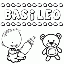Nome Basileo para pintar. Desenhos de todos os nomes para colorir
