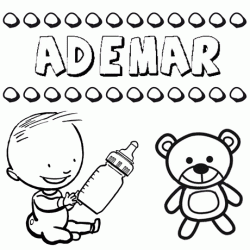 Nome Ademar para pintar. Desenhos de todos os nomes para colorir