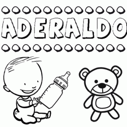 Nome Aderaldo para pintar. Desenhos de todos os nomes para colorir
