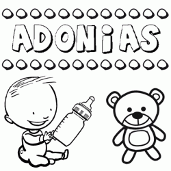 Nome Adonias para pintar. Desenhos de todos os nomes para colorir