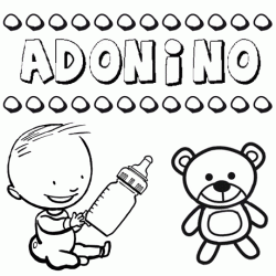 Nome Adonino para pintar. Desenhos de todos os nomes para colorir