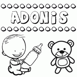 Nome Adonis para pintar. Desenhos de todos os nomes para colorir