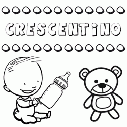 Nome Crescentino para pintar. Desenhos de todos os nomes para colorir