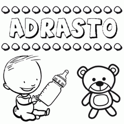 Nome Adrasto para pintar. Desenhos de todos os nomes para colorir