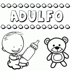 Nome Adulfo para pintar. Desenhos de todos os nomes para colorir