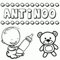 Nome Antinoo para pintar. Desenhos de todos os nomes para colorir