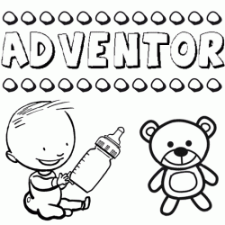 Nome Adventor para pintar. Desenhos de todos os nomes para colorir