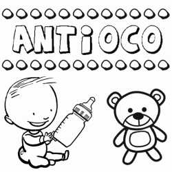 Nome Antioco para pintar. Desenhos de todos os nomes para colorir