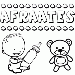 Nome Afraates para pintar. Desenhos de todos os nomes para colorir