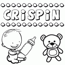 Nome Crispín para pintar. Desenhos de todos os nomes para colorir