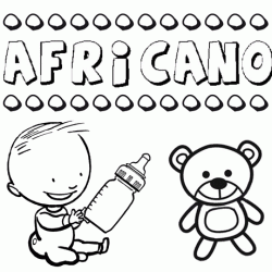 Nome Africano para pintar. Desenhos de todos os nomes para colorir
