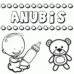 Nome Anubis para pintar. Desenhos de todos os nomes para colorir