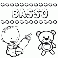 Nome Basso para pintar. Desenhos de todos os nomes para colorir