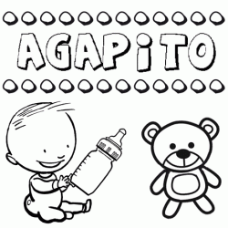Nome Agapito para pintar. Desenhos de todos os nomes para colorir