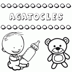 Nome Agatocles para pintar. Desenhos de todos os nomes para colorir