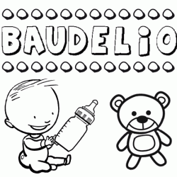 Nome Baudelio para pintar. Desenhos de todos os nomes para colorir