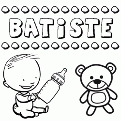 Nome Batiste para pintar. Desenhos de todos os nomes para colorir