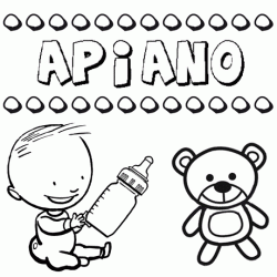 Nome Apiano para pintar. Desenhos de todos os nomes para colorir
