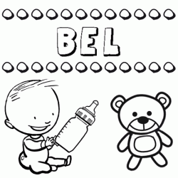 Nome Bel para pintar. Desenhos de todos os nomes para colorir