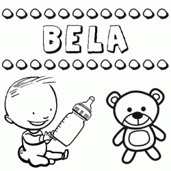 Nome Bela para pintar. Desenhos de todos os nomes para colorir