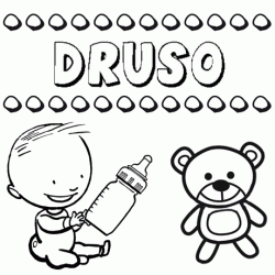 Nome Druso para pintar. Desenhos de todos os nomes para colorir