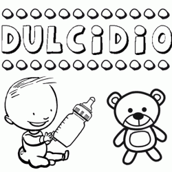 Nome Dulcidio para pintar. Desenhos de todos os nomes para colorir