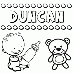 Nome Duncan para pintar. Desenhos de todos os nomes para colorir