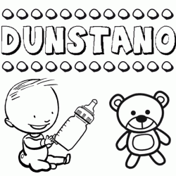 Nome Dunstano para pintar. Desenhos de todos os nomes para colorir