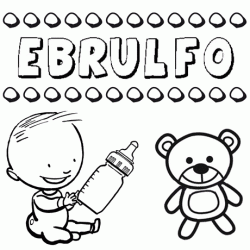 Nome Ebrulfo para pintar. Desenhos de todos os nomes para colorir