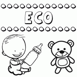 Nome Eco para pintar. Desenhos de todos os nomes para colorir