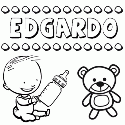 Nome Edgardo para pintar. Desenhos de todos os nomes para colorir