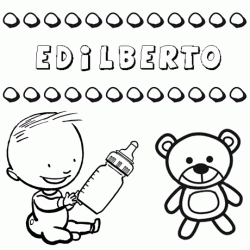 Nome Edilberto para pintar. Desenhos de todos os nomes para colorir
