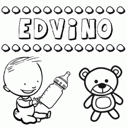 Nome Edvino para pintar. Desenhos de todos os nomes para colorir
