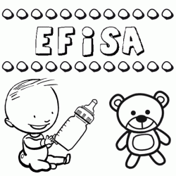 Nome Efisa para pintar. Desenhos de todos os nomes para colorir