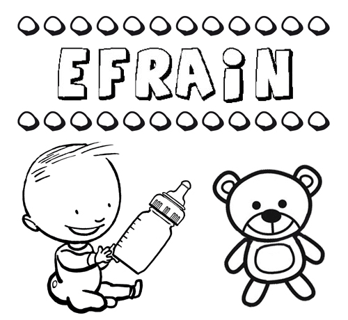 Nome Efraín para pintar. Desenhos de todos os nomes para colorir
