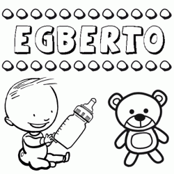Nome Egberto para pintar. Desenhos de todos os nomes para colorir