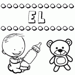 Nome El para pintar. Desenhos de todos os nomes para colorir
