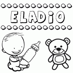 Nome Eladio para pintar. Desenhos de todos os nomes para colorir