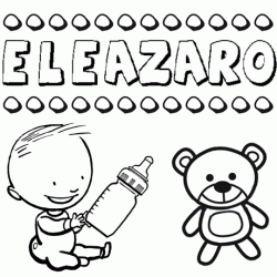 Nome Eleázaro para pintar. Desenhos de todos os nomes para colorir