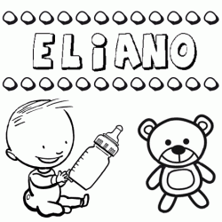 Nome Eliano para pintar. Desenhos de todos os nomes para colorir