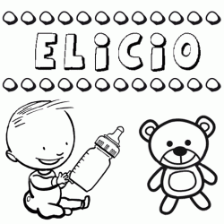 Nome Elicio para pintar. Desenhos de todos os nomes para colorir