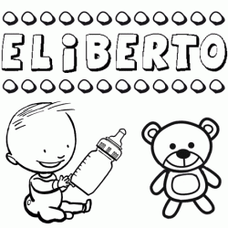 Nome Eliberto para pintar. Desenhos de todos os nomes para colorir
