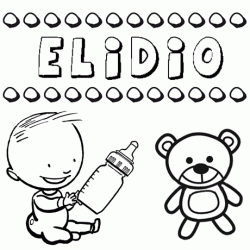 Nome Elidio para pintar. Desenhos de todos os nomes para colorir