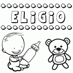 Nome Eligio para pintar. Desenhos de todos os nomes para colorir