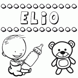 Nome Elio para pintar. Desenhos de todos os nomes para colorir