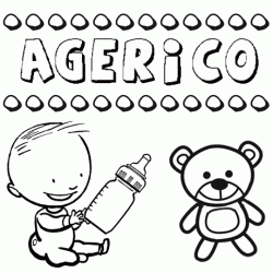 Nome Agerico para pintar. Desenhos de todos os nomes para colorir