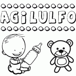 Nome Agilulfo para pintar. Desenhos de todos os nomes para colorir