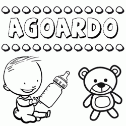 Nome Agoardo para pintar. Desenhos de todos os nomes para colorir