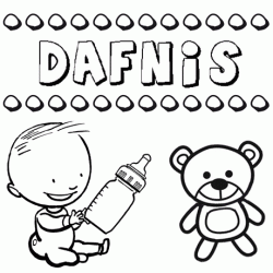 Nome Dafnis para pintar. Desenhos de todos os nomes para colorir