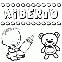 Nome Aiberto para pintar. Desenhos de todos os nomes para colorir